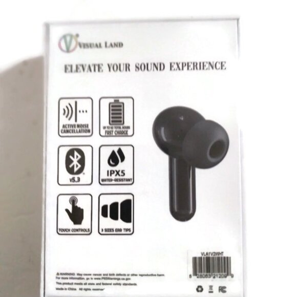 EARBUDS NEW IN BOX The Visual Land SOUNDWAVE A1 Earbuds - Picture 3 of 3